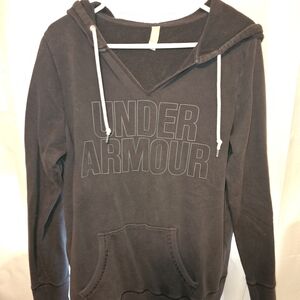 Under Armour Dark Gray Hooded Sweatshirt with Front Logo